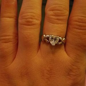 Heart shaped cubic zirconia ring in size 6.5