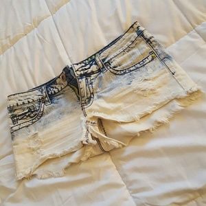 Multi Fade Denim Jean Shorts