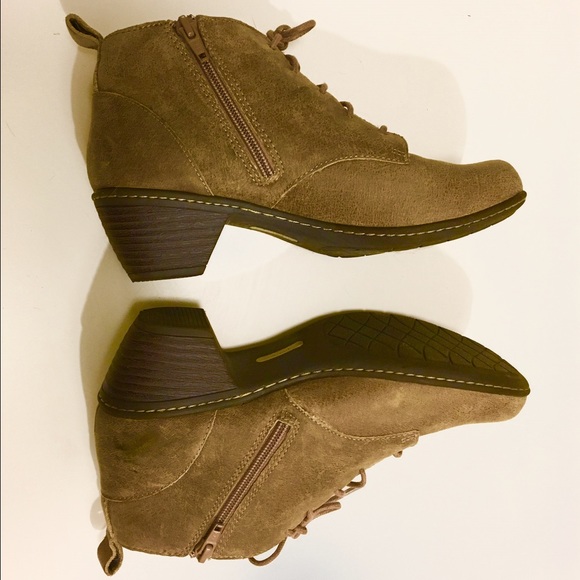 Light brown suede ankle boots