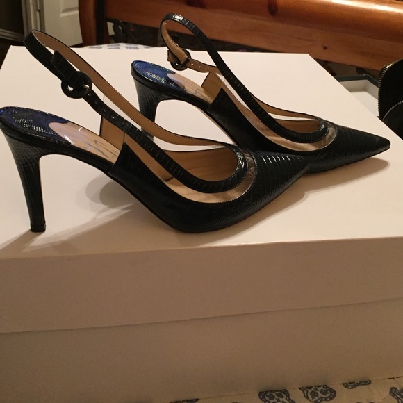 J. Renee navy blue sling back shoes