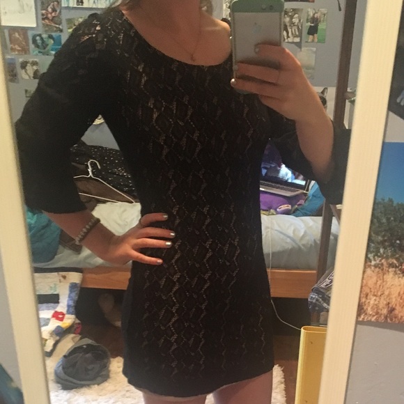 Black Lacey long sleeve formal dress