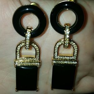 Never Worn Rachel Zoe Black Square Drop Earrings