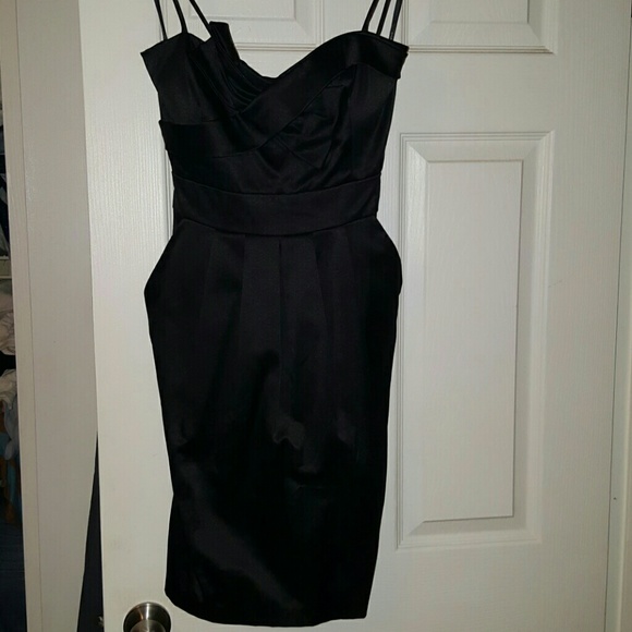 Black satin dress