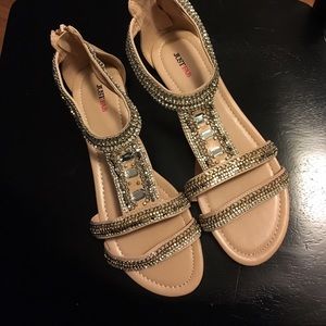 Brand New Just Fab Cream Sandals
