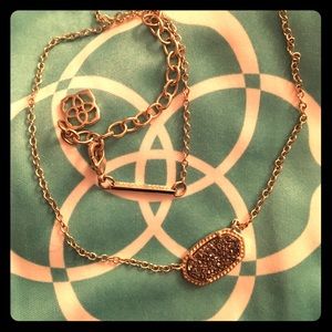 NWOT Kendra Scott Elisa Necklace in Platinum Drusy