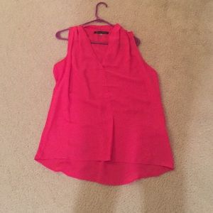 Sleeveless pink blouse