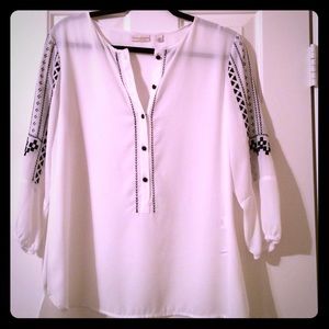Black and White Eva Mendes Blouse