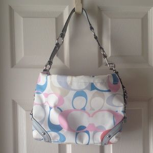 Coach Optic Print Pastel multi Color Shoulder Bag