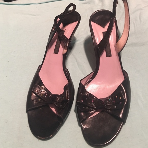 Mark Jacobs Rainbow rhinestone slingback pumps