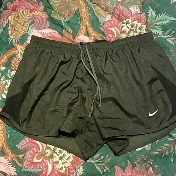 Grey and black spotted nike shorts