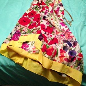 Floral Halter Handkerchief Hem Dress
