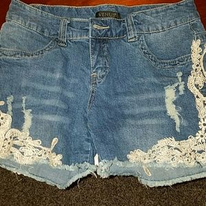 Lace detail jeans shorts size 8