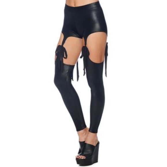 Blackmilk All Tied Up Wet Look Suspenders SOLD OUT