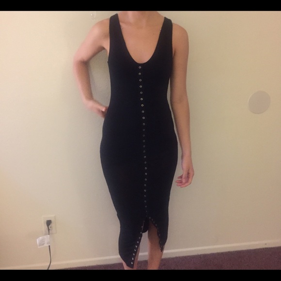 Black knee length dress