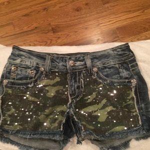 Miss Me Denim Shorts w/sequins