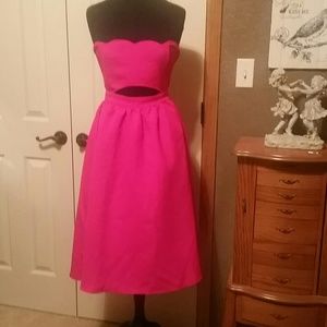 Strapless peak a boo dress