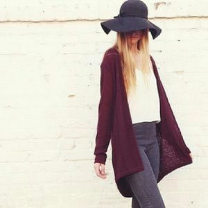 Brandy Melville maroon Louise cardigan