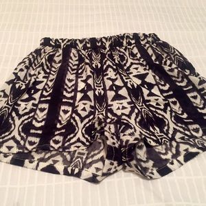 Black and white Aztec shorts