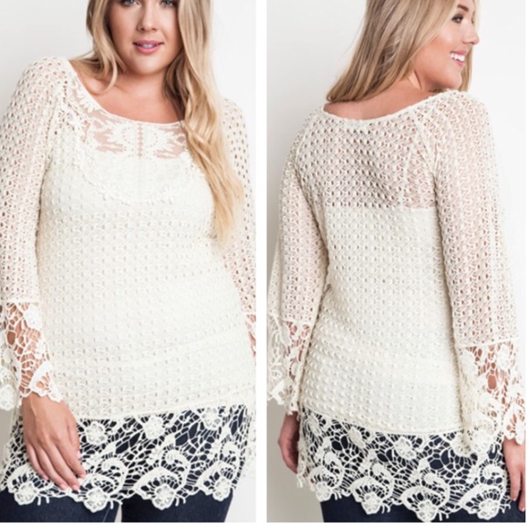 💥HOST PICK 12/7💥STUNNING LACE CROCHET TUNIC - Picture 3 of 4