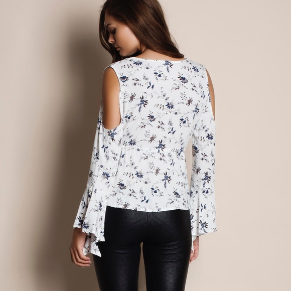 Arabian Night Cold Shoulder Floral Top - Picture 3 of 4