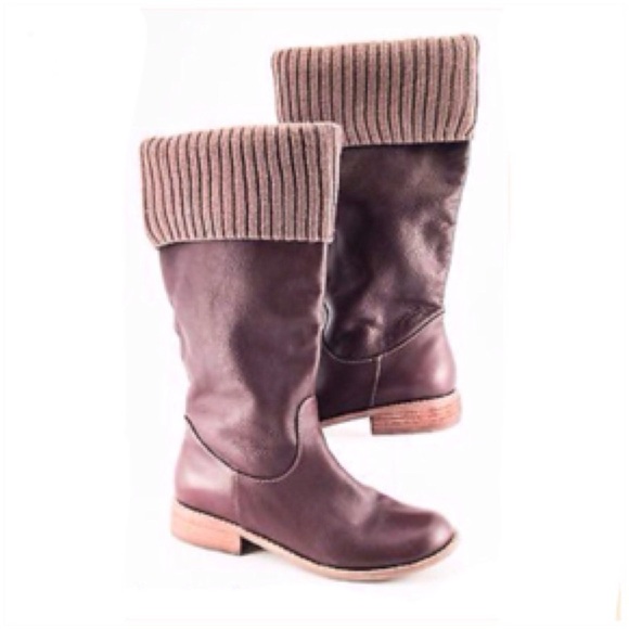 Leather knee boots