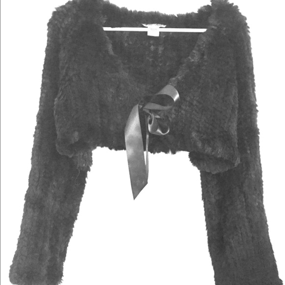 La vie en Rose Shrug 100% rabbit fur