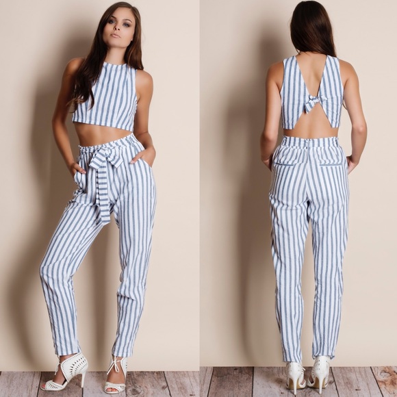 Crop Top Pants Set - Picture 2 of 4