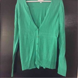V-neck green cardigan