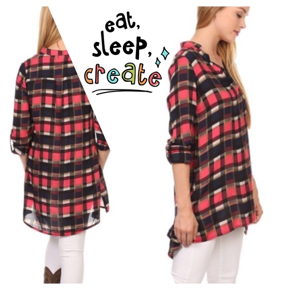 CUTE PLAID BUTTON DOWN - Picture 2 of 3