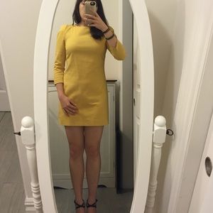 Canary Yellow Quarter Sleeve Zara Mini Dress
