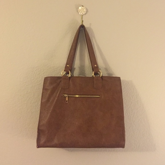 MMS BROWN & GOLD FAUX LEATHER STUD PURSE - Picture 2 of 4