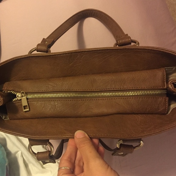 MMS BROWN & GOLD FAUX LEATHER STUD PURSE - Picture 3 of 4