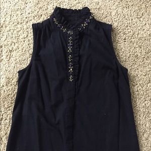 Pre❤️ J.crew beaded collar sleeveless shirt