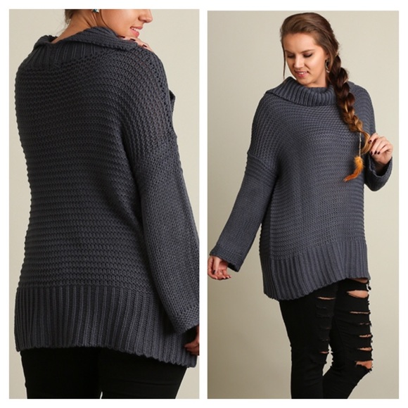 💥HOST PICK 2/5💥RIB KNIT SWEATER IN CHARCOAL - Picture 2 of 2