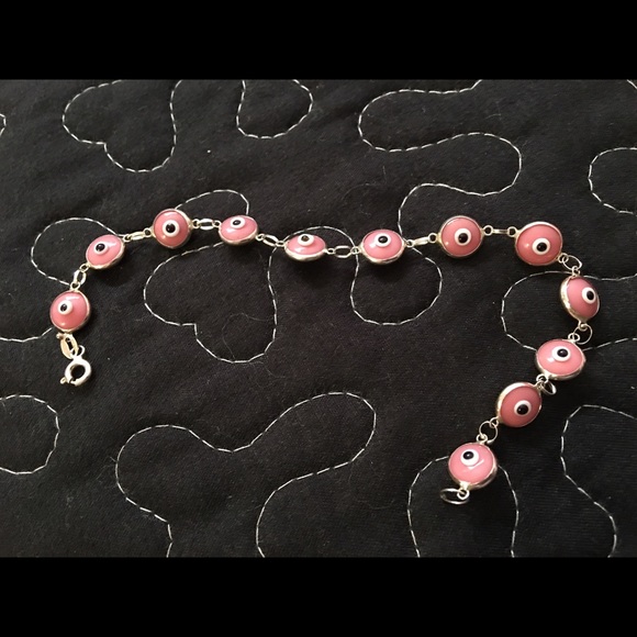 Evil eye pink bracelet
