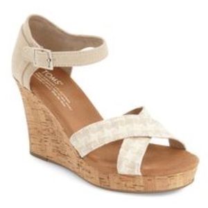 TOMS cork wedges