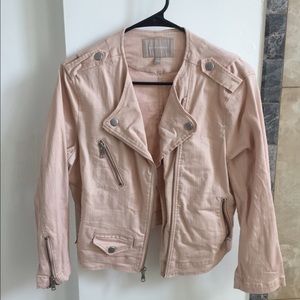 Banana republic women pink denim biker jacket