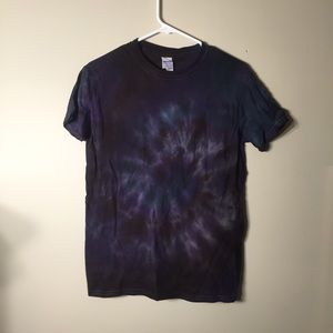 blue, black & purple tie dye tee