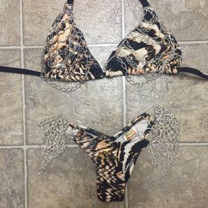 Anima Print Chain Detail Bikini