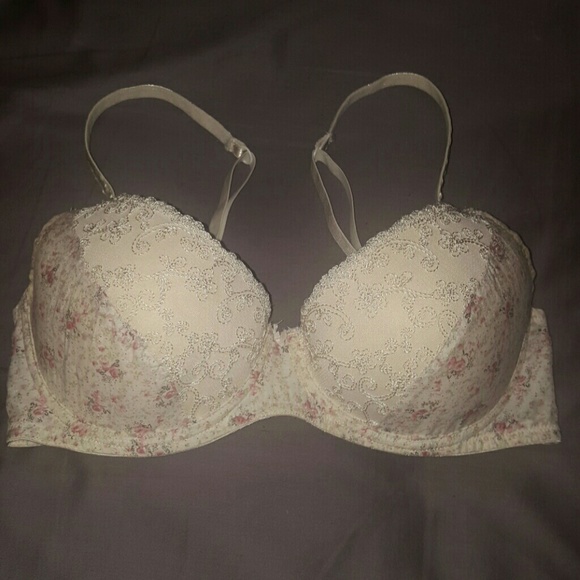 White bra with floral print