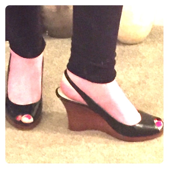 Steve Madden patent leather wedges