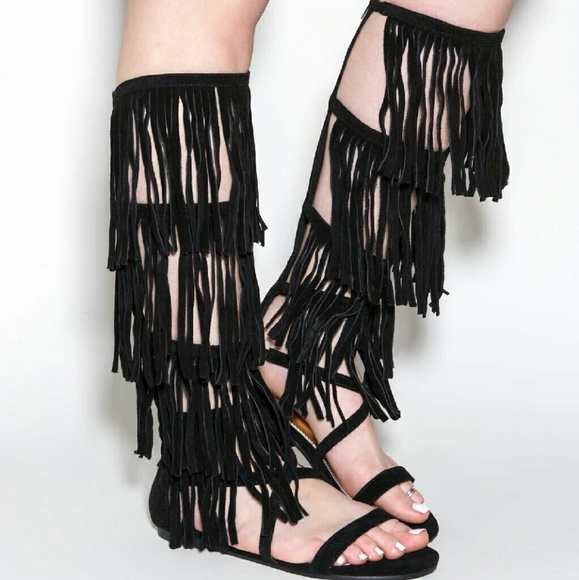 Fringe Flight Gladiator Sandals
