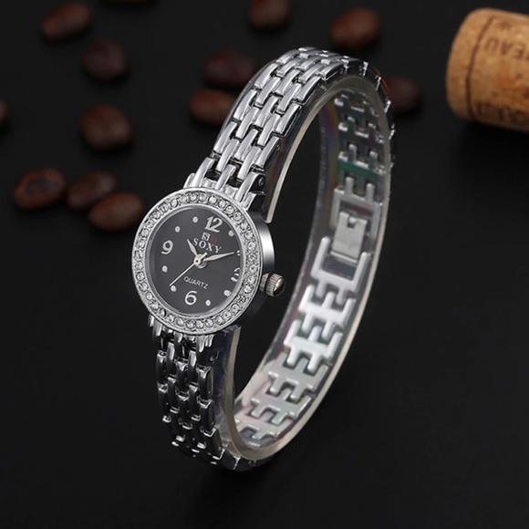 Silver CZ wristwatch