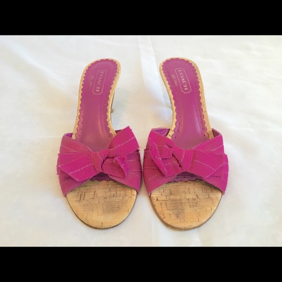 fuchsia kitten heel sandals