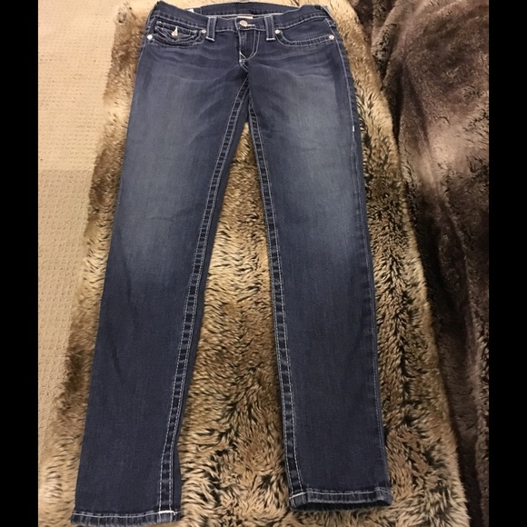 True Religion Misty Jeans w/ Pave Crystal Buttons