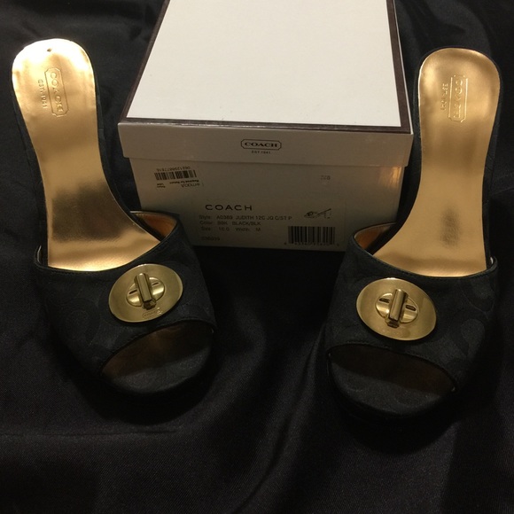 COACH Judith 12C Black Mules - Picture 2 of 4