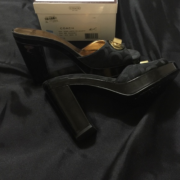 COACH Judith 12C Black Mules - Picture 3 of 4