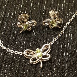 Sterling Silver Peridot Butterfly Set