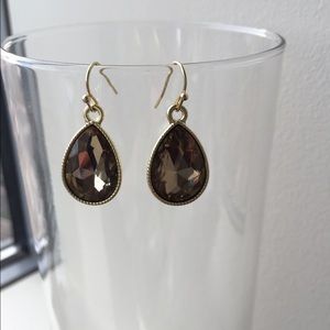 Topaz-colored drop earrings