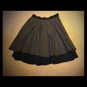 Polka dot tiered skirt.